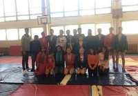 Показательные выступления по самбо студентов факультета физической культуры для индийских школьников