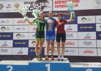 Olga Terentyeva, the winner of the Grand Prix NCRC International Mountain Biking Competition 